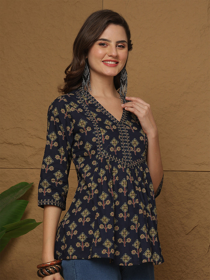 Nayo blue printed top – wholesale supplier