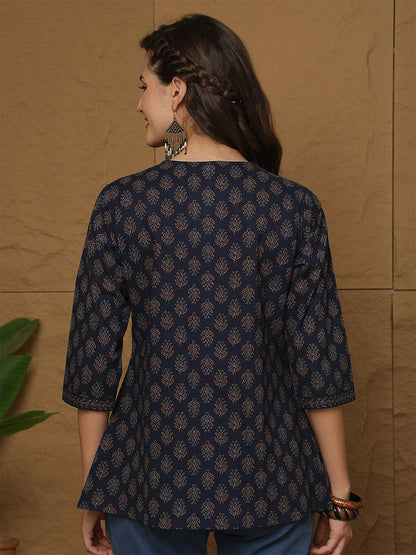 Blue Printed Top