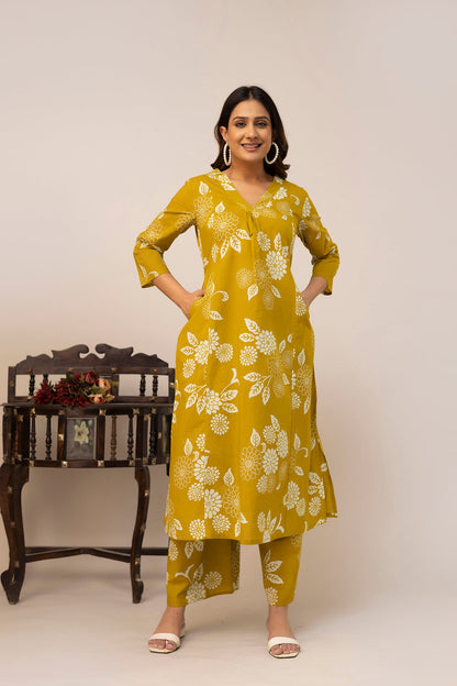 Yellow Printed Co-Ord Set