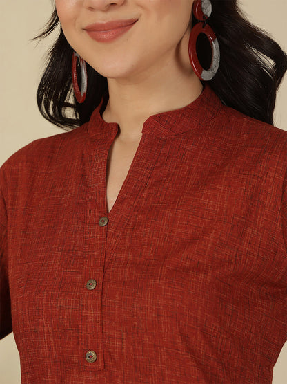 Maroon Solid Straight Tunic