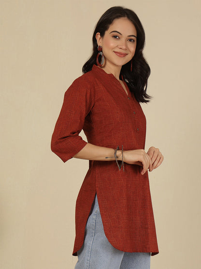 Maroon Solid Straight Tunic
