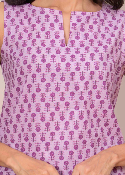 Women Pink Printed Straight Top