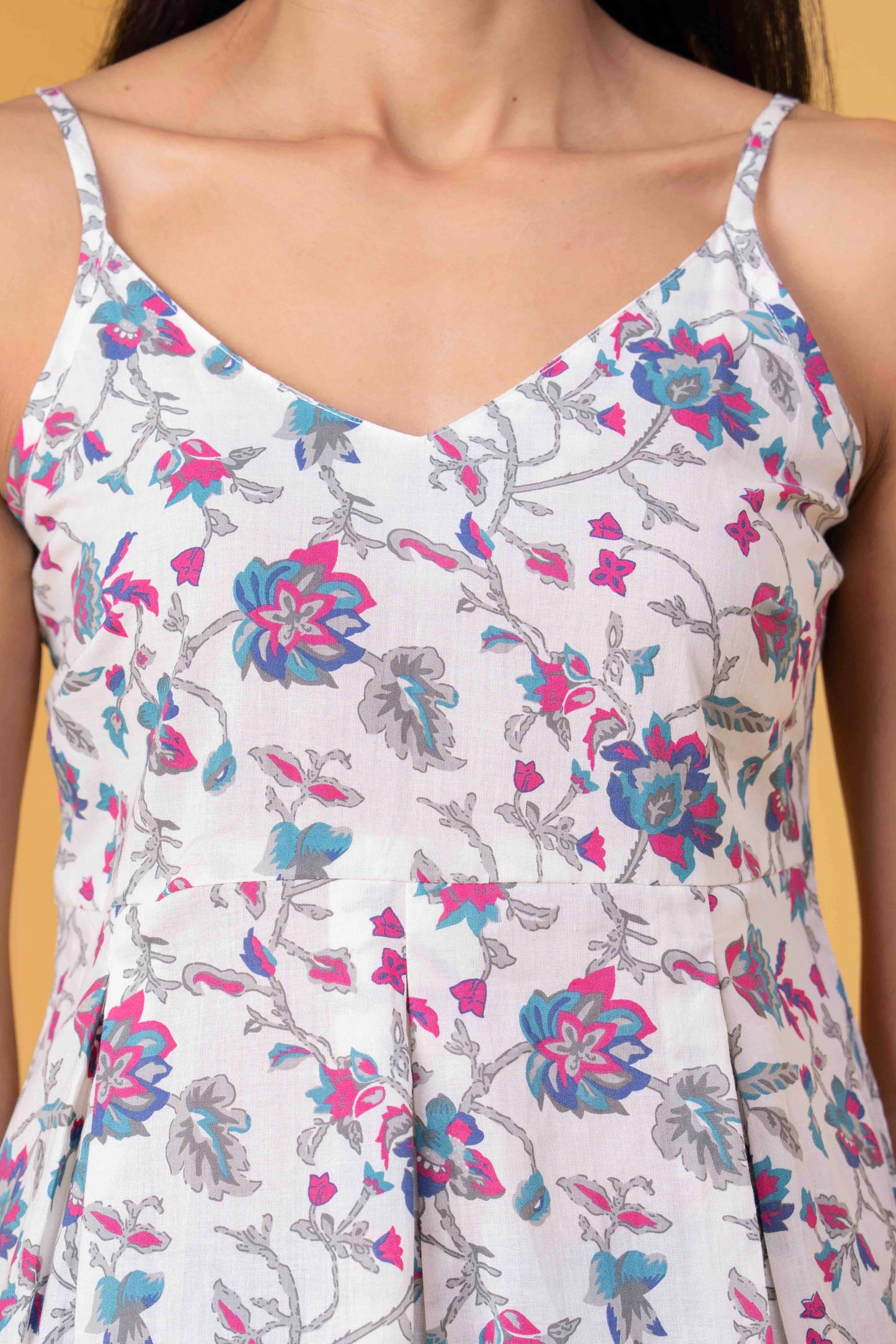 White Printed Sleeveless Top