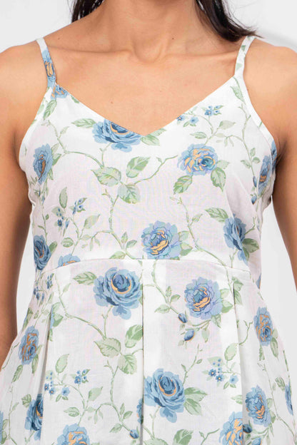 White Printed Sleeveless Top