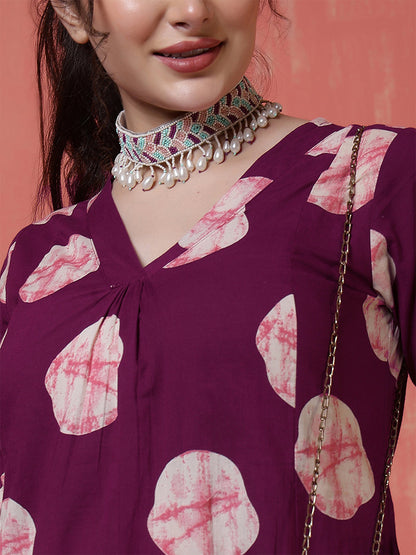 Maroon Printed Co-Ord Set