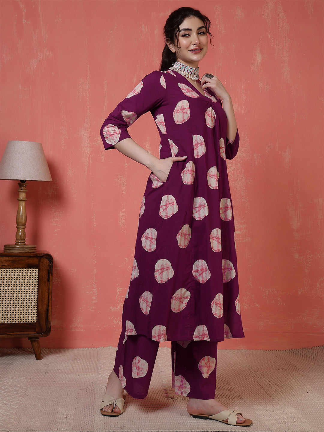 Maroon Printed Co-Ord Set