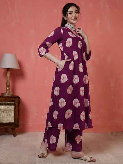 Maroon Printed Co-Ord Set