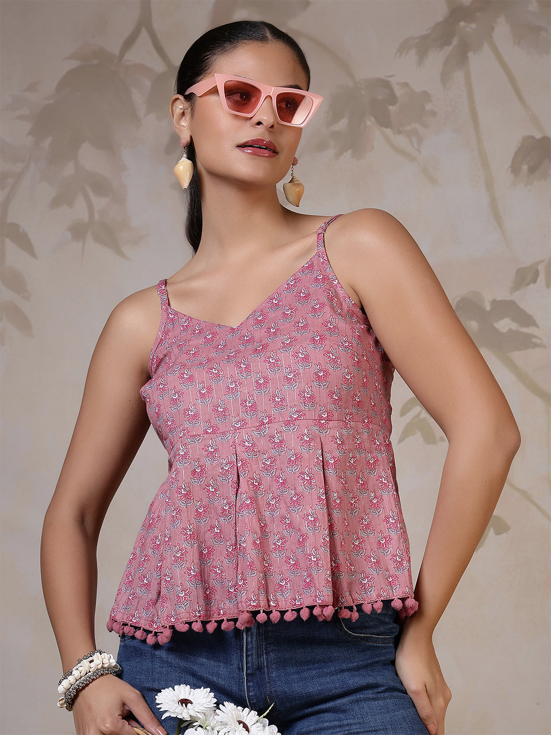 Mauve Printed Top