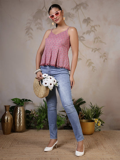 Mauve Printed Top