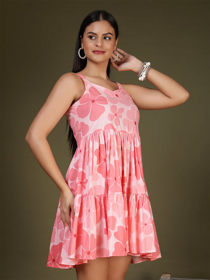 Pink Printed Dress