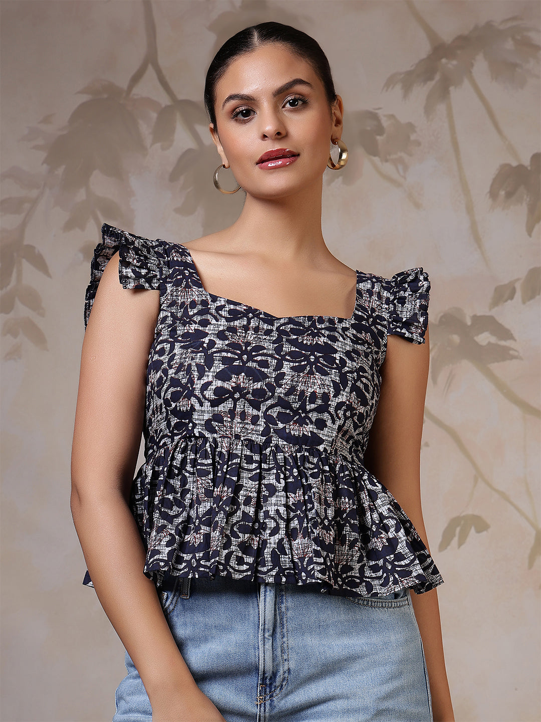 Blue Printed Top