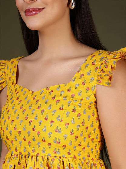 Yellow Printed Top