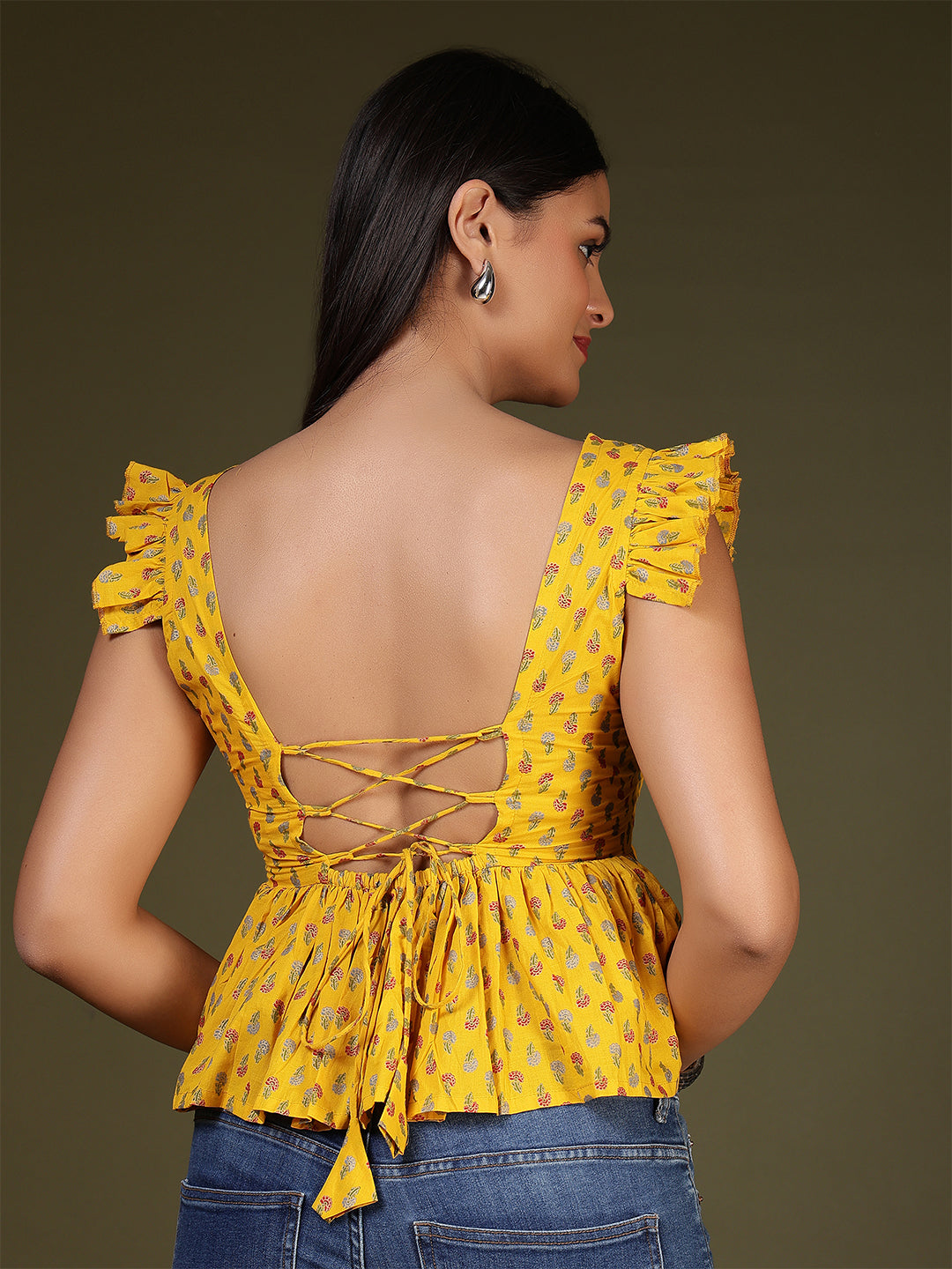 Yellow Printed Top