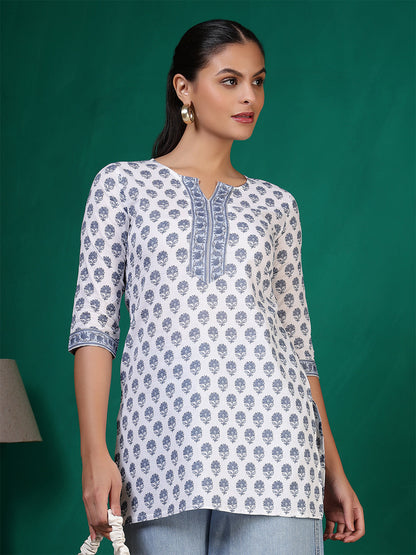 Off white Printed Straight Tunic