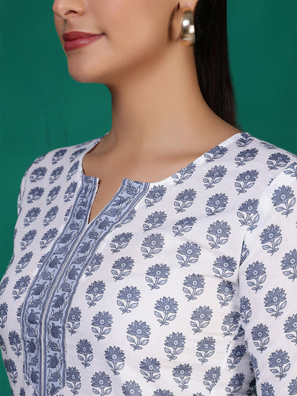 Off white Printed Straight Tunic