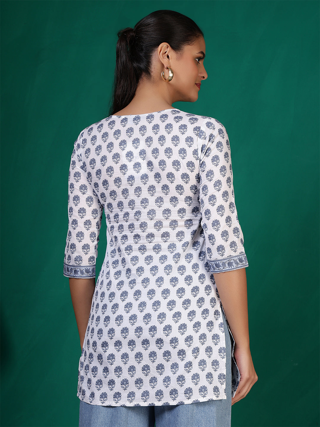 Off white Printed Straight Tunic
