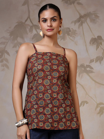 Rust Printed Straight Tunic