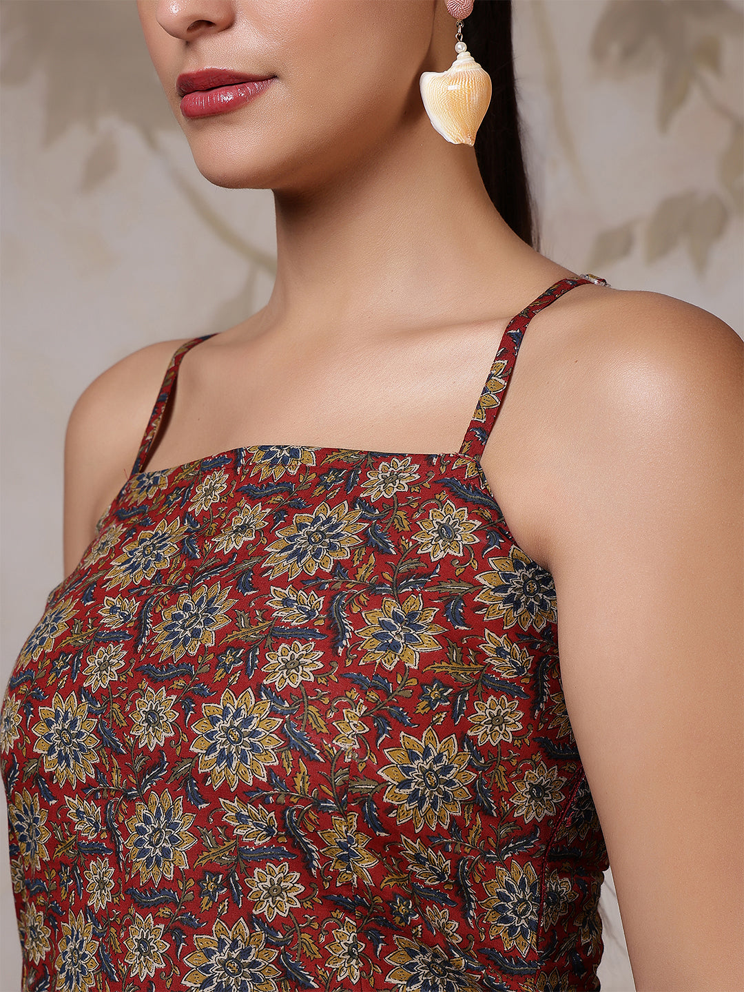 Rust Printed Straight Tunic