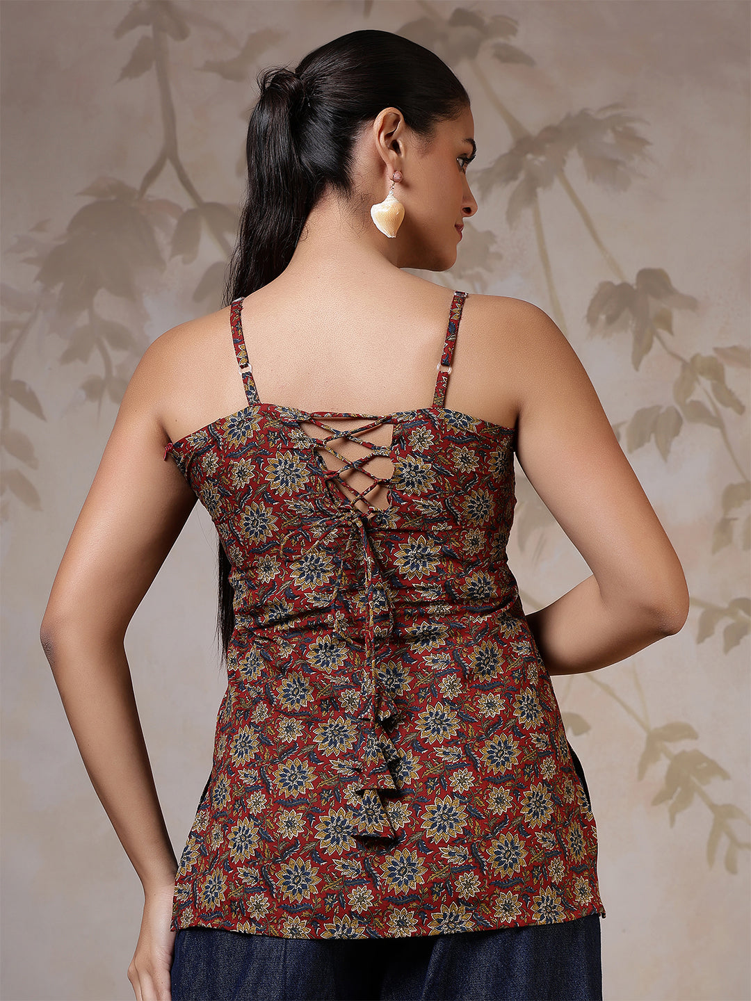 Rust Printed Straight Tunic