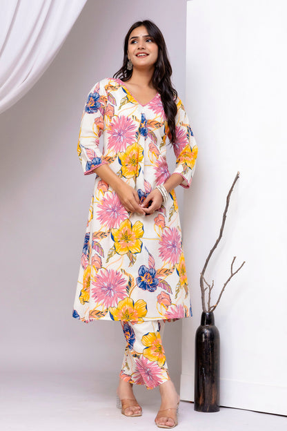 Multicolor Floral Printed Co-Ord Set for Women