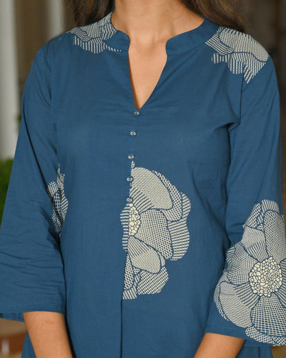 Blue Floral Printed Co-Ord Set for Women