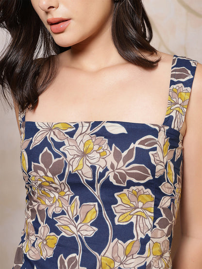 Women Blue Printed Top