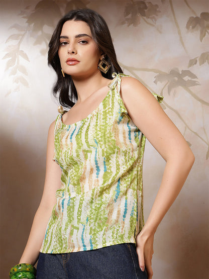 Women Green Printed Top