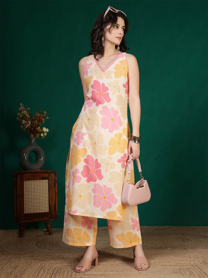Women Multicolour Floral Printed Two Piece Kurta Set