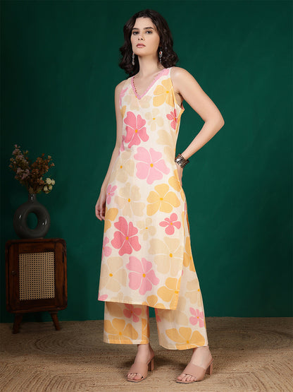 Women Multicolour Floral Printed Two Piece Kurta Set