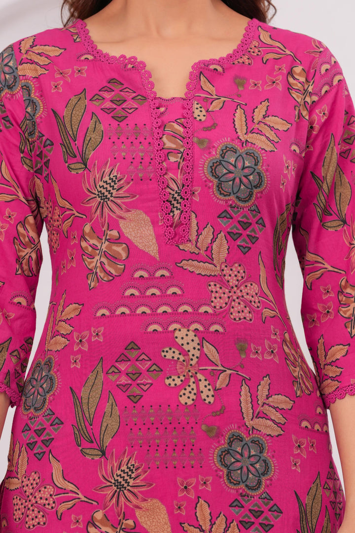 Printed Straight Kurta Set With Dupatta for Women