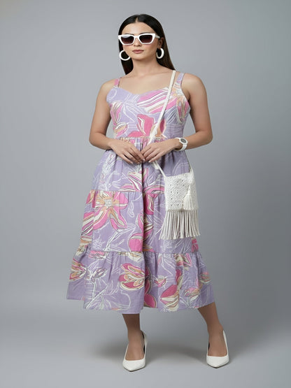 Multicolor Printed Dress for Women