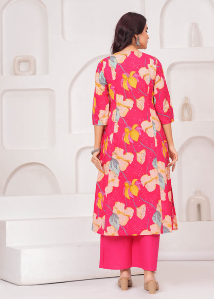 Printed Straight Kurta Set With Dupatta for Women