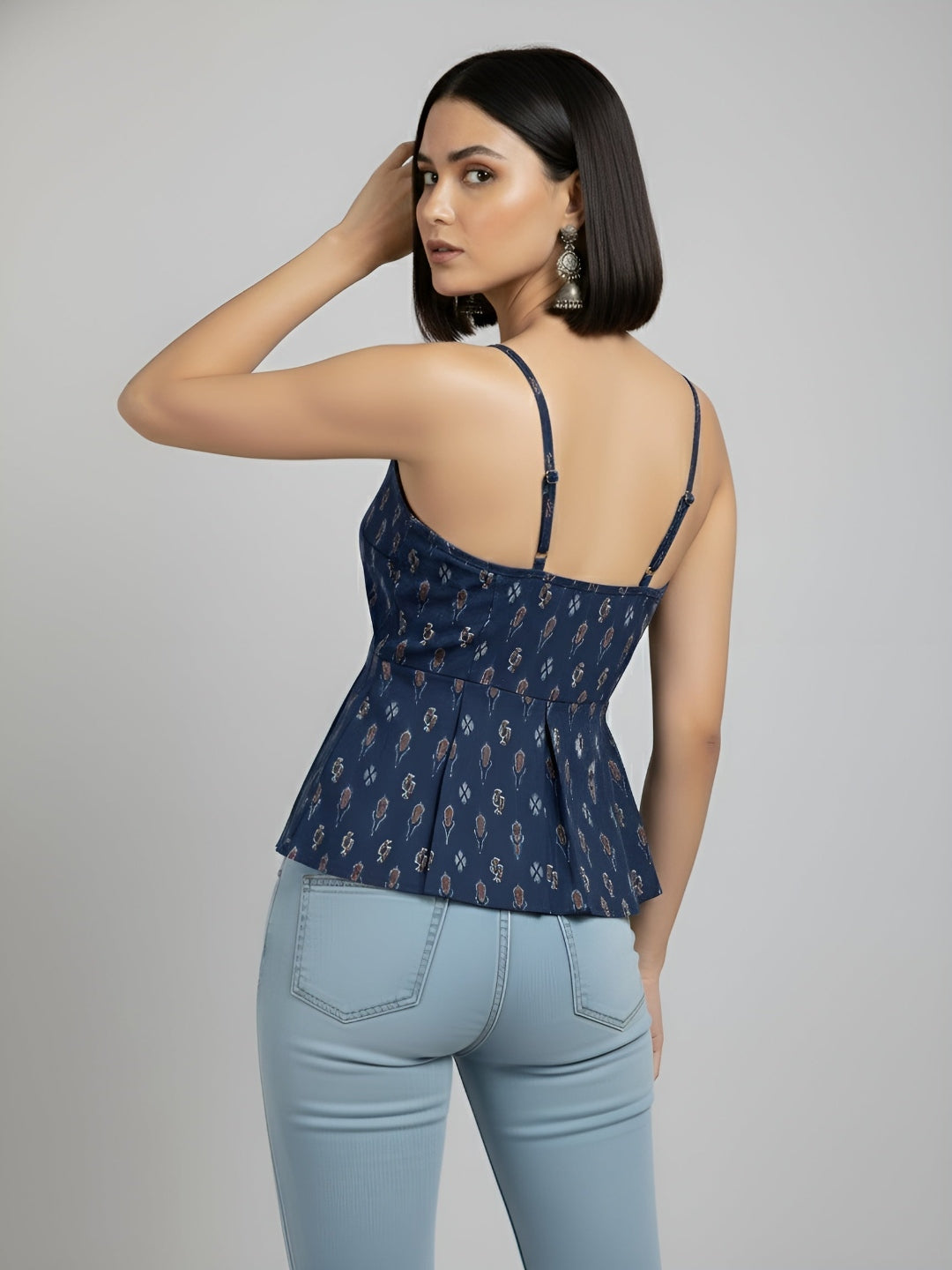 Women Blue Printed Top