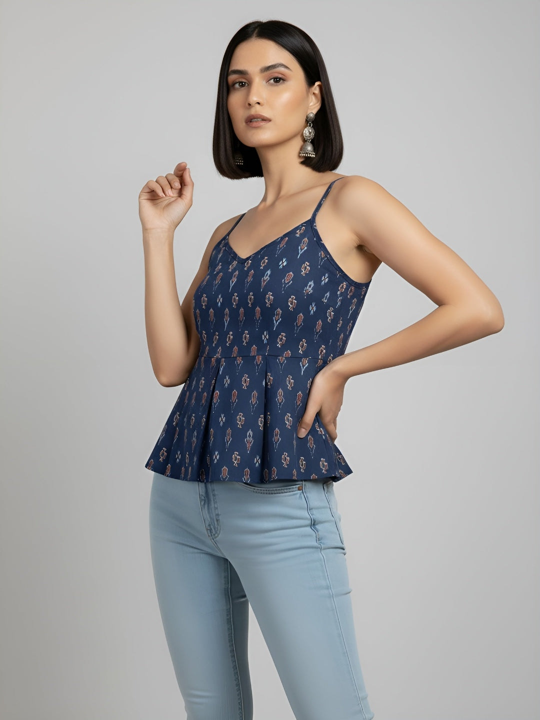 Women Blue Printed Top