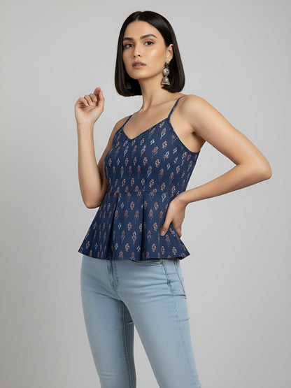 Women Blue Printed Top