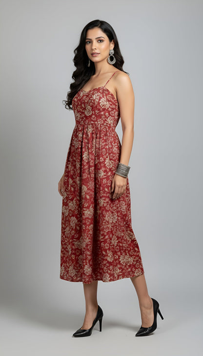 Printed Stylish Back Dress for Women