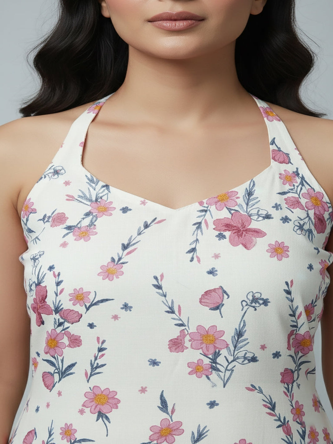 White Printed Stylish Back Straight Sleeveless Kurta