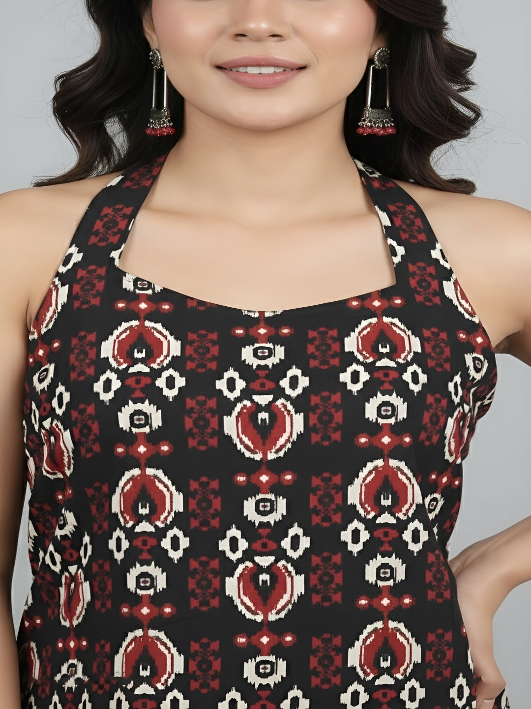 Women Black Printed Top
