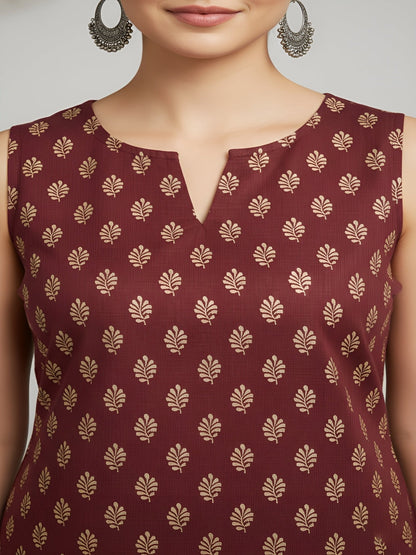Women Maroon Printed Top