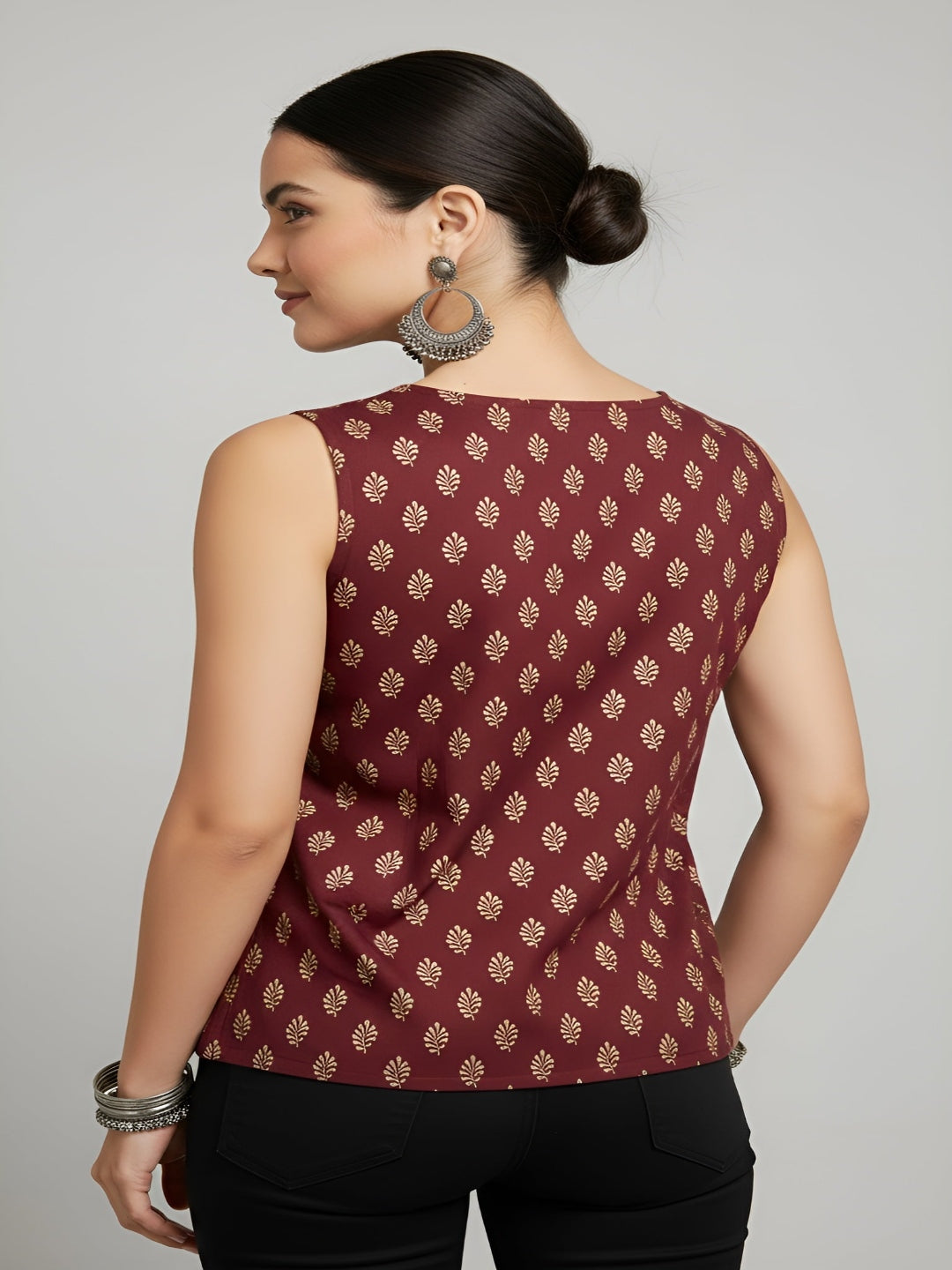 Women Maroon Printed Top