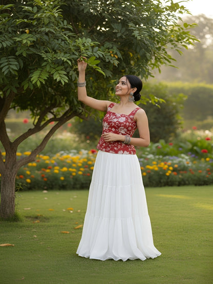 Women Red Printed Top