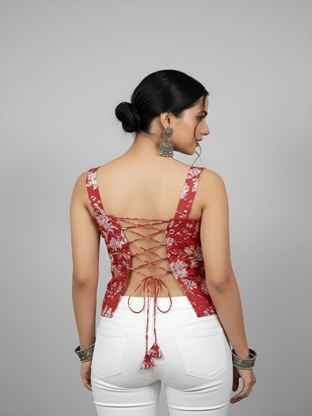 Women Red Printed Top