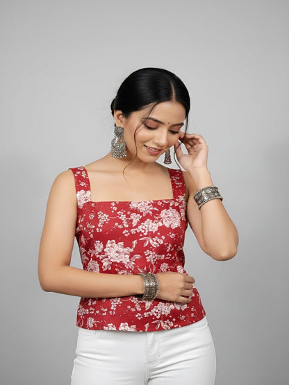 Women Red Printed Top