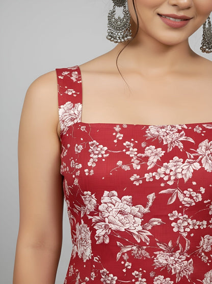 Women Red Printed Top