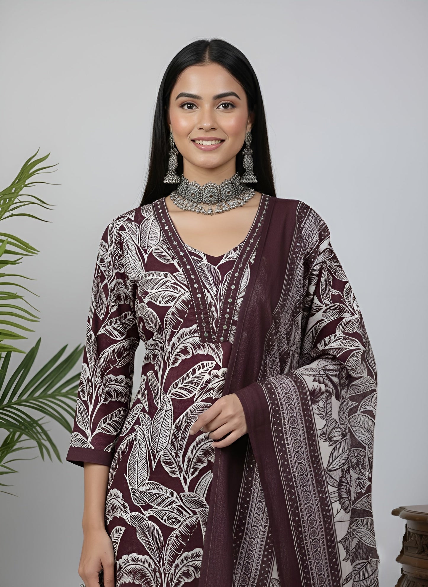 Printed Straight Kurta Set With Dupatta for Women