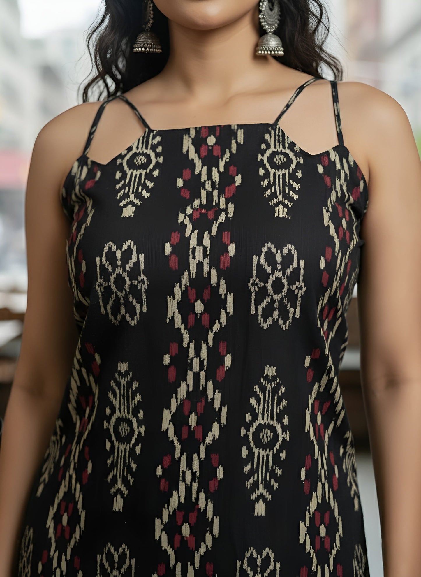 Printed Straight Sleeveless Kurta