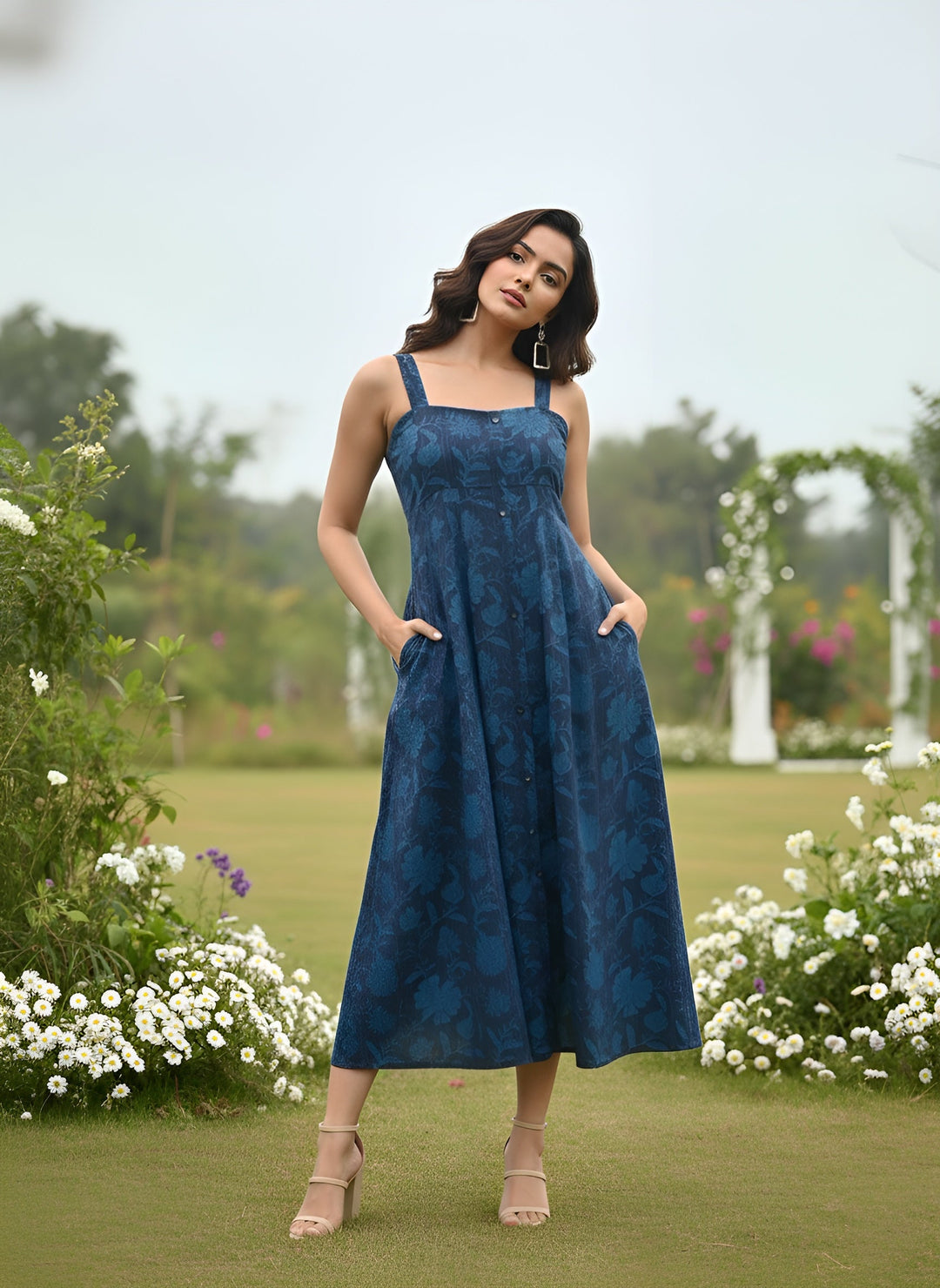 Printed Stylish Back Dress for Women