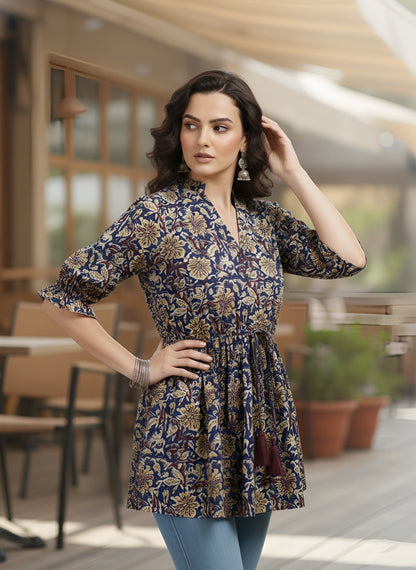 Printed Peplum Tunic