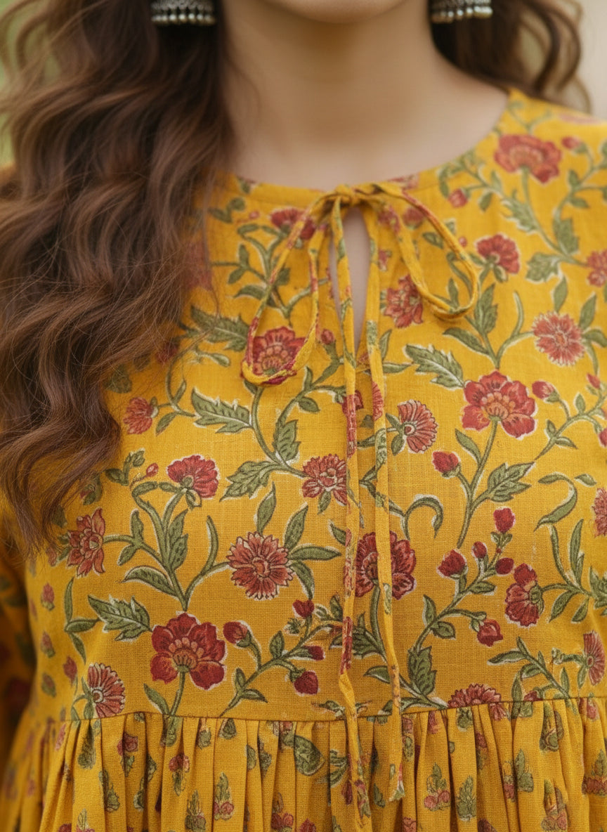 Printed Peplum Crop Top