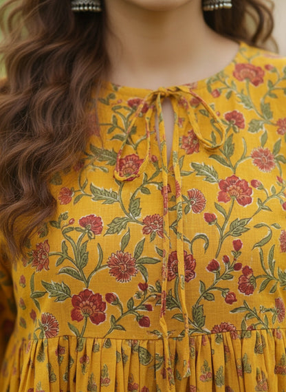 Printed Peplum Crop Top